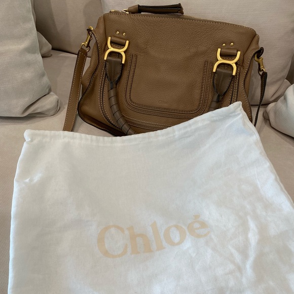 Chloé Medium Marcie Leather Satchel (Desert Taupe) - Picture 11 of 11